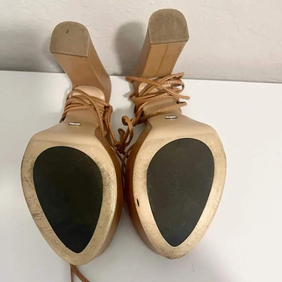 TONY BIANCO Jemma Sandal in Tan Como size 8.5 platform ankle tie - Picture 11 of 13